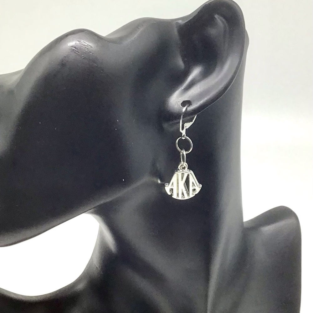 Alpha Kappa Alpha Silver Drop Earrings